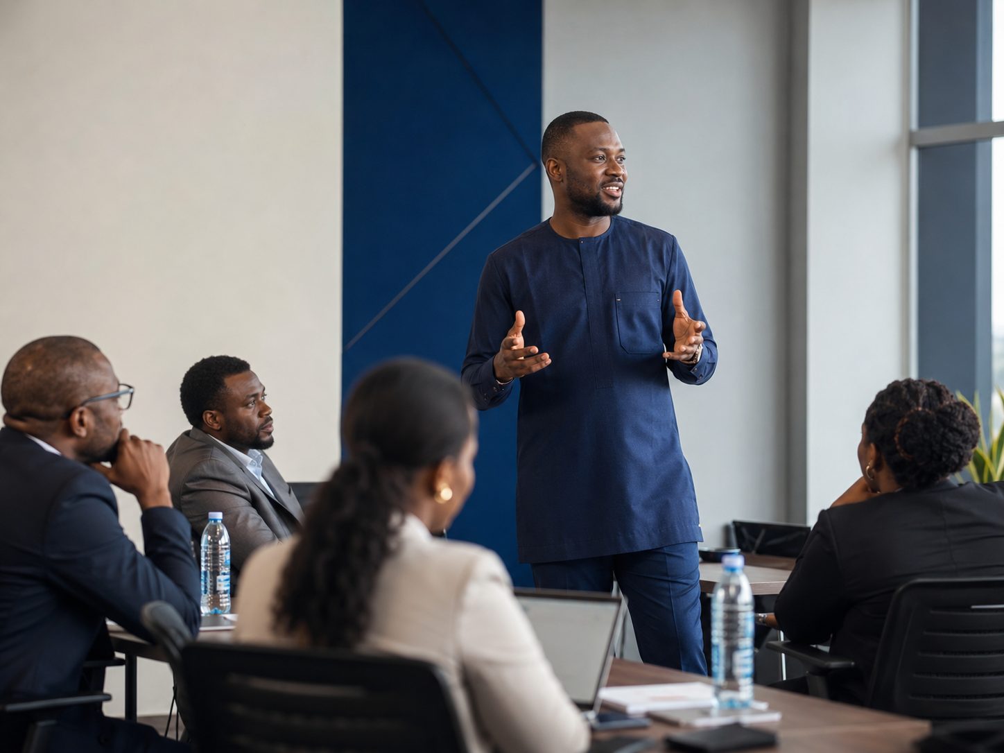 Facilitator engaging a training cohort